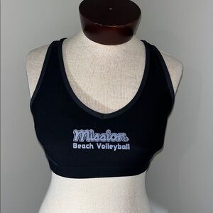Black VB 🏐 Running Gym Work Out Mission Beach Volleyball Sports Bras Tops Top M